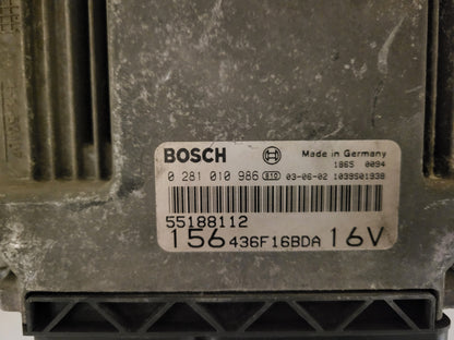 ALFA ROMEO 156 ECU / 0281010986 / 55188112 / 156436F16BDA16V / BOSCH