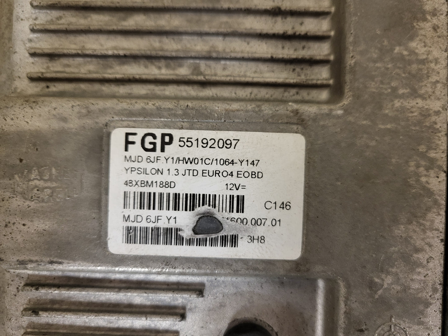 LANCIA YPSILON ECU / 55192097 / MJD 6JF.Y1 / HW01C / 71600.007.01