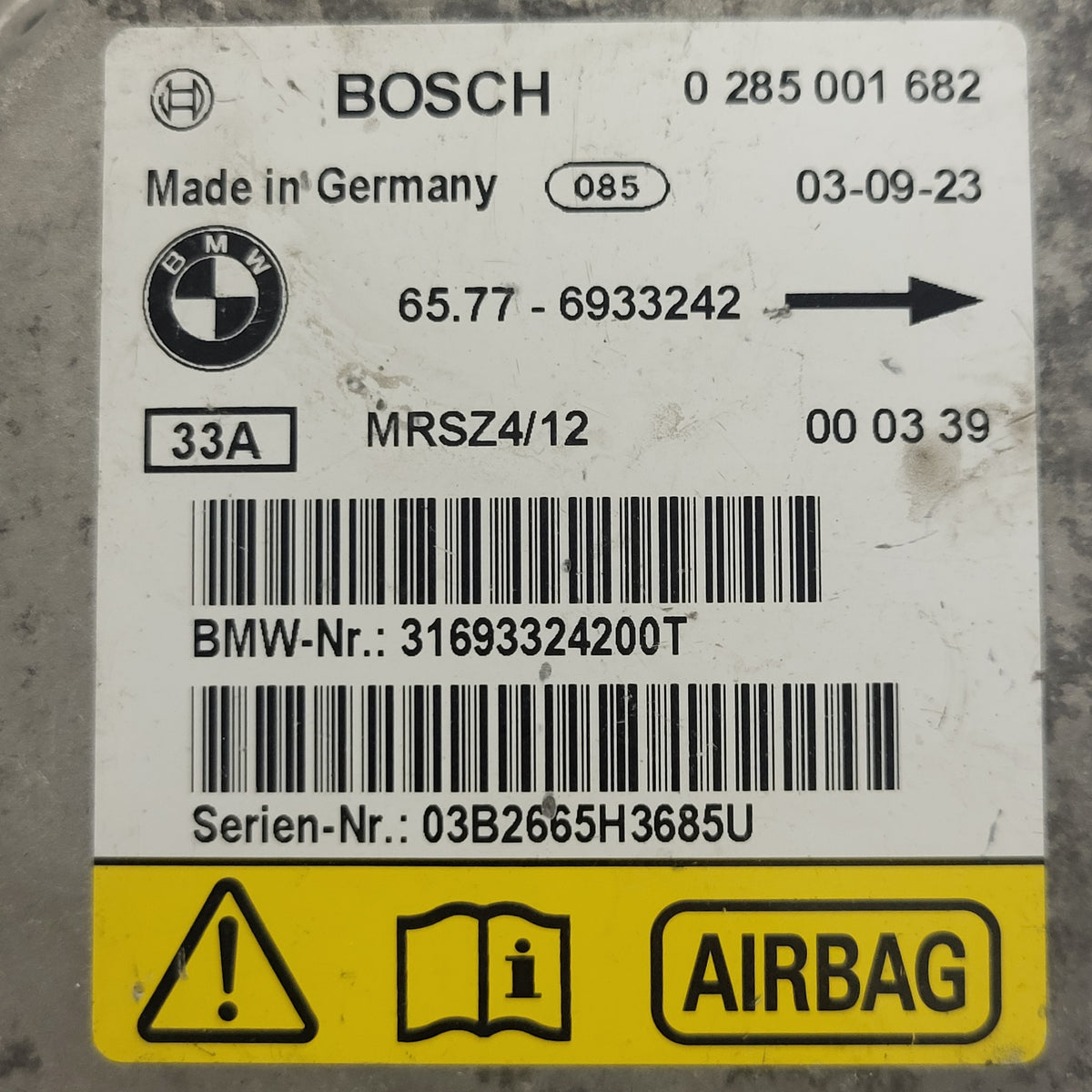 MINI COOPER ONE R50 R53 R52 MODULE ECU / 0285001682 / 65.77-6933242 / 6933242 - B59-15 - 2
