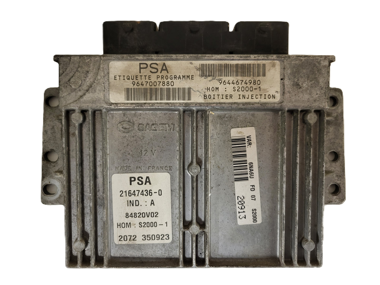 CITROEN PEUGOT ECU / 21647436-0 / 9647007880 / 9644674980 / S2000-1 / SAGEM