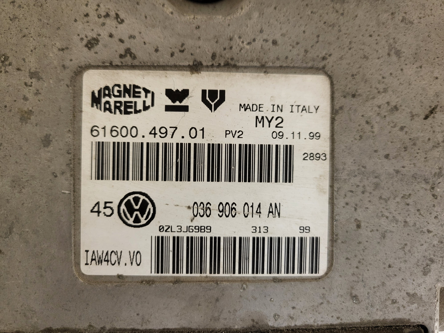 VW SEAT ECU / 036906014AN / IAW4CV.V0 / 61600.497.01 / MAGNETI MARELLI