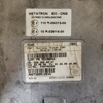 FIAT MULTIPLA BIPOWER ECU / 55196522 / 4100105 / C601 / METATRON