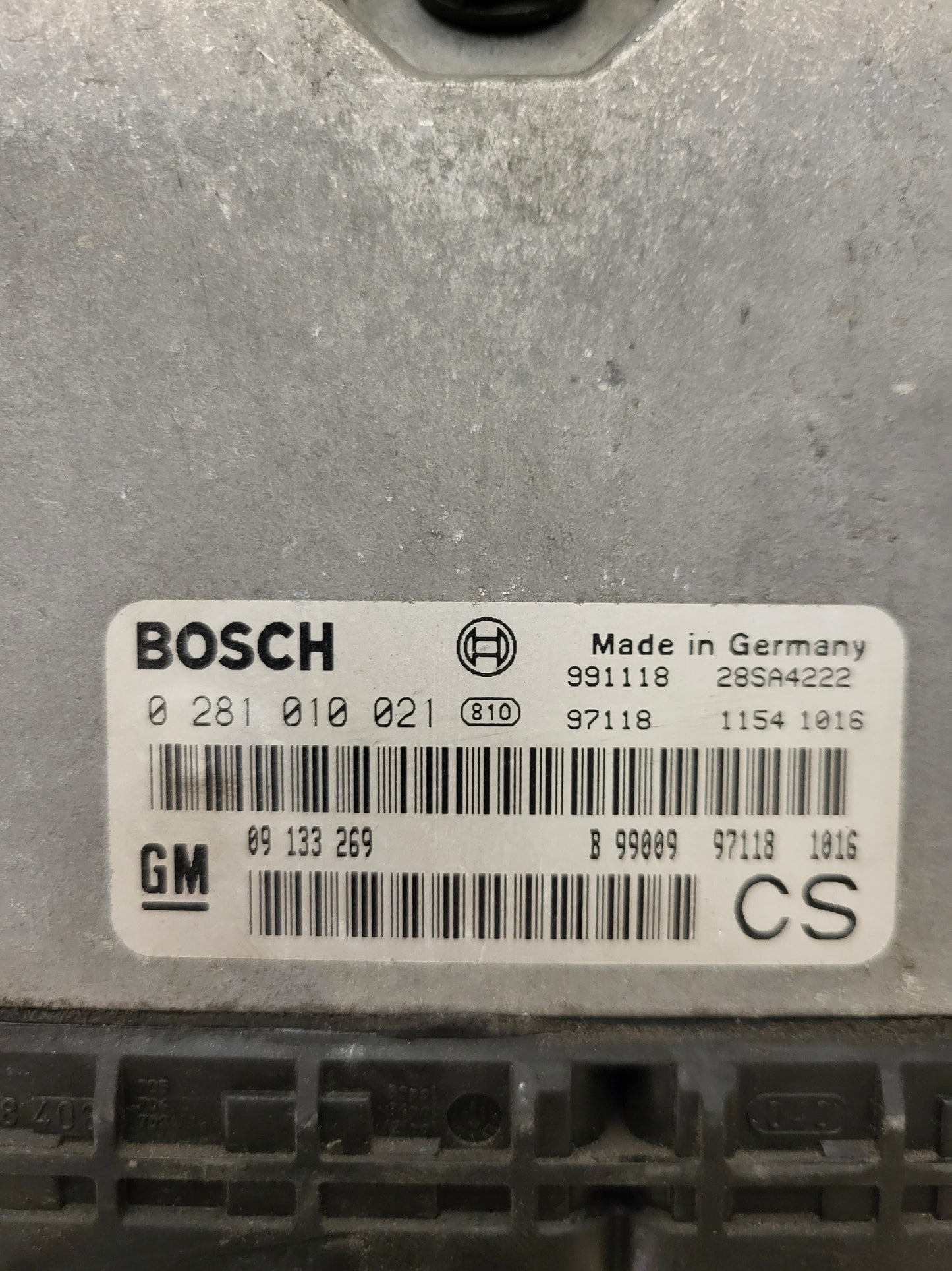 Opel Zafira ECU / 0281010021 / 09133269 / CS / BOSCH