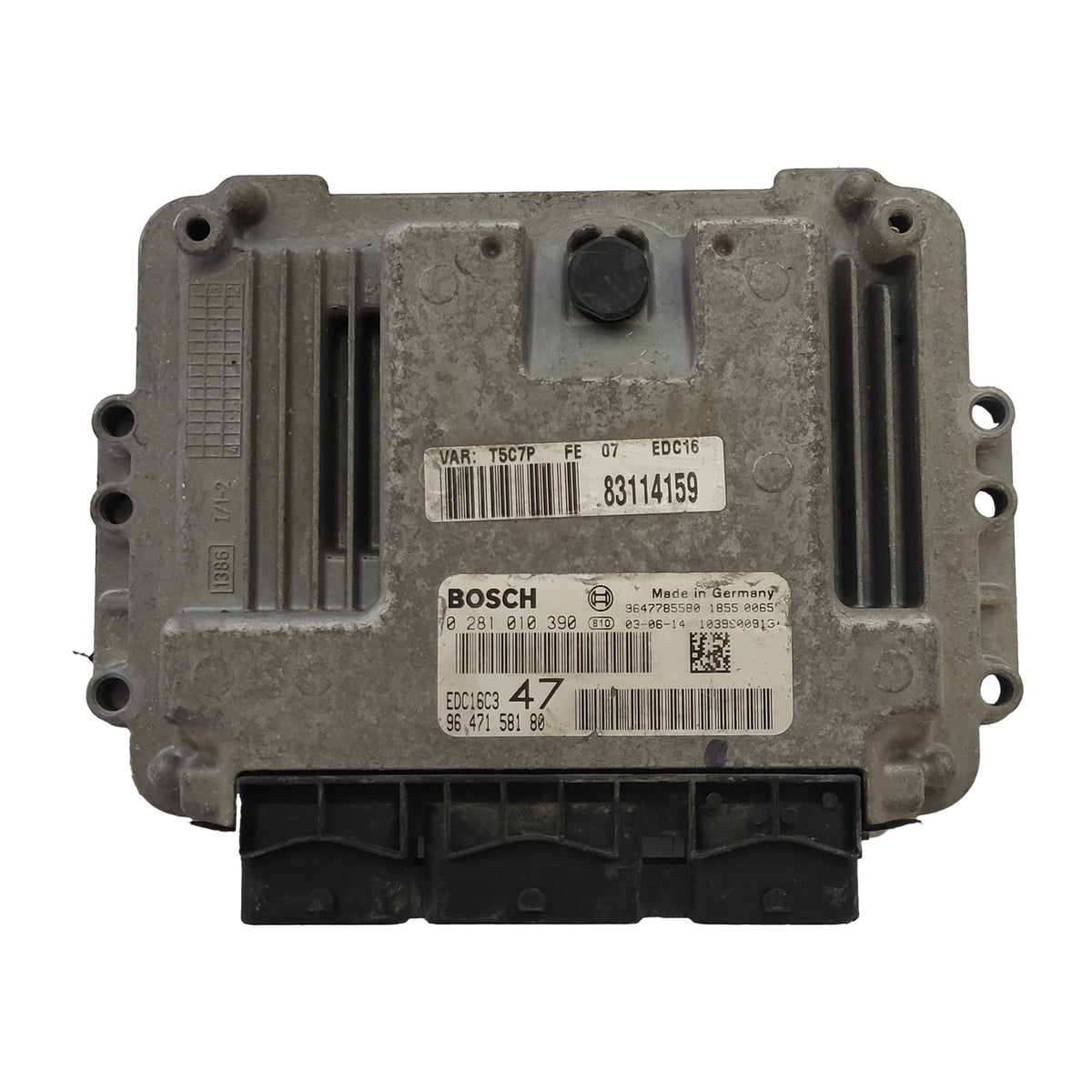 PEUGEOT CITROEN ECU / 0281010390 / 9647158180 / 9647785580 / EDC16C3 / BOSCH - B62-04 - 1