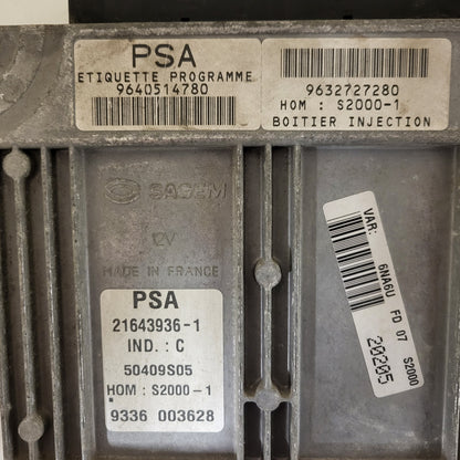 Citroen Xsara 1.8 ECU / 9640514780 / 21643936-1 / S2000-1 / 9632727280 / SAGEM