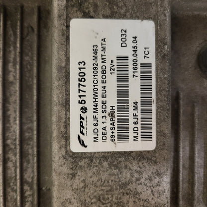 Fiat Idea ECU / MJD 6JF.M4 / 51775013 / HW01C / 71600.045.03 / MAGNETI MARELLI