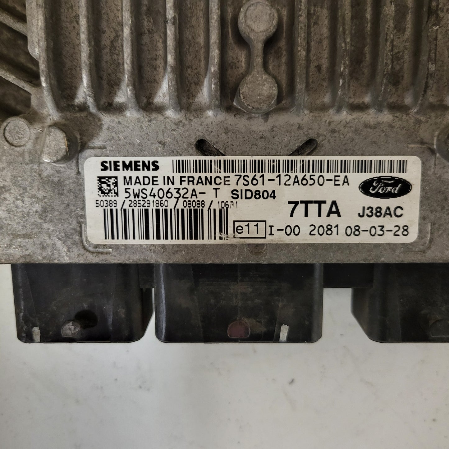 FORD FIESTA ECU / 7S61-12A650-EA / 5WS40632A-T / 7TTA / J38AC / SID804 / SIEMENS