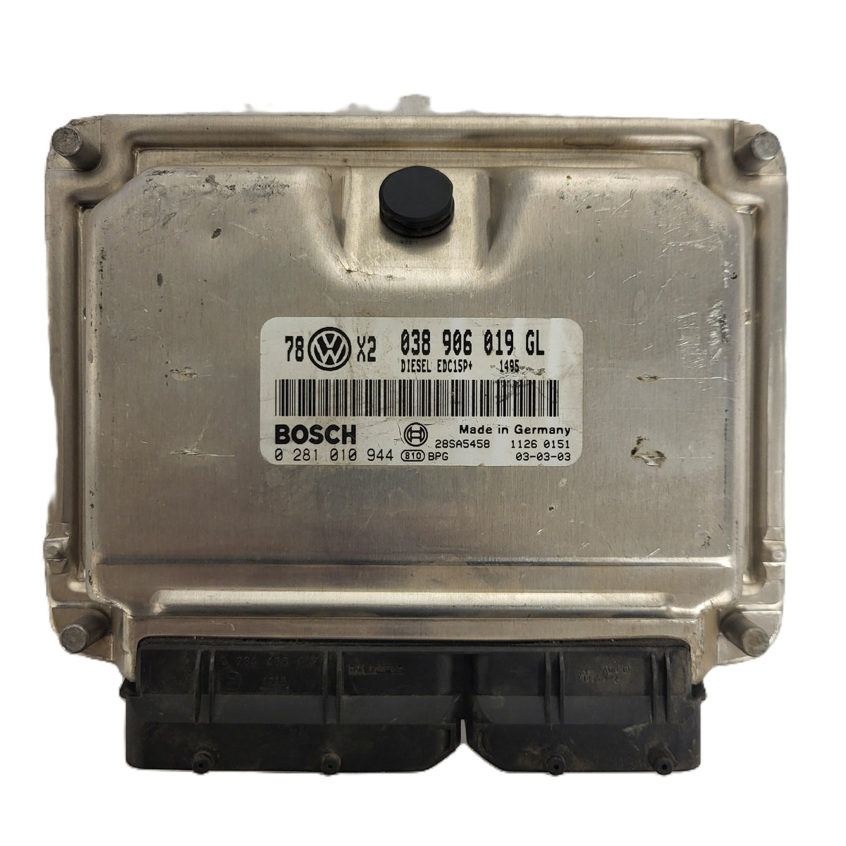 VW ECU / 038906019GL / 0281010944 / EDC15P+ / BOSCH - B63-08 - 1