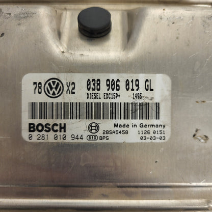 VW ECU / 038906019GL / 0281010944 / EDC15P+ / BOSCH