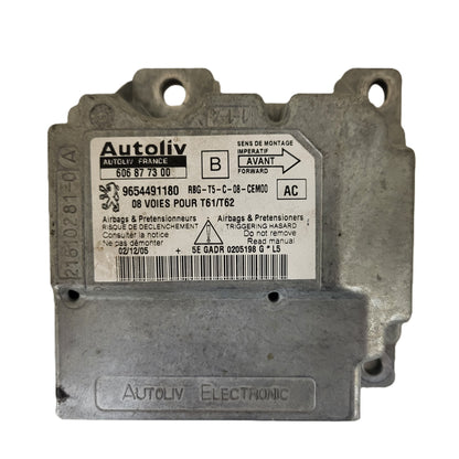 Peugeot 307 1.6 ECU AIRBAG / 9654491180 / 606877300 / AUTOLIV - B63-17 - 1