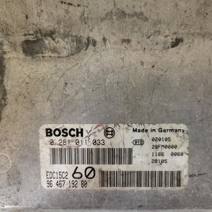 FIAT ULISSE LANCIA PHEDRA ECU / 0281011033 / 9646719280 / EDC15C2 / BOSCH