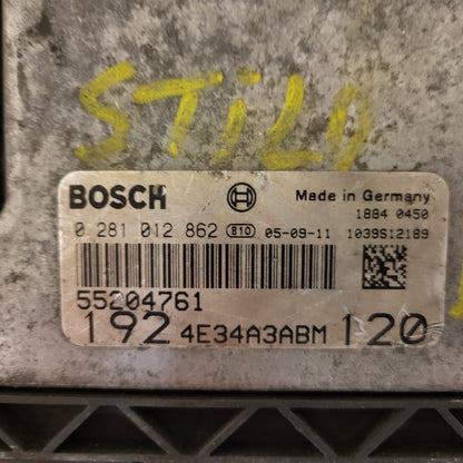 FIAT STILO ECU / 0281012862 / 55204761 / 1039S12189 / BOSCH