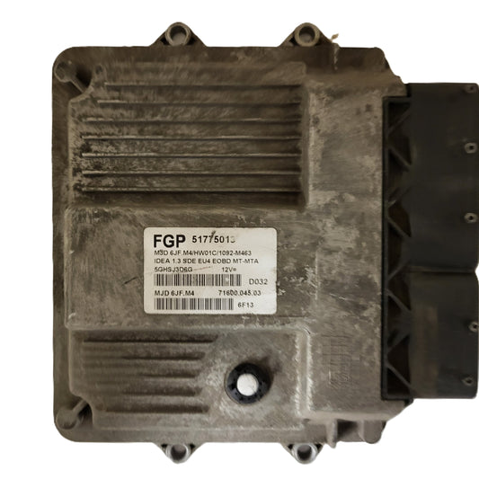 Fiat Idea ECU / MJD 6JF.M4 / 51775013 / HW01C / 71600.045.03 / MAGNETI MARELLI