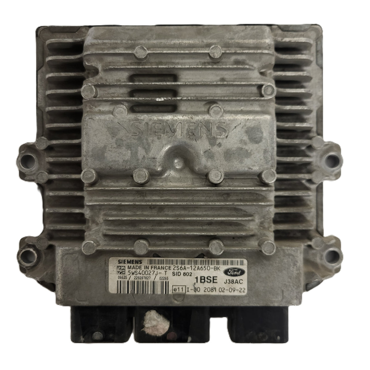 FORD FIESTA ECU / 2S6A-12A650-BK / 5WS40027J-T / SID802 / 1BSE/ J38AC / SIEMENS - B64-18 - 1