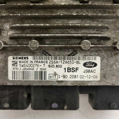 Ford ECU / 2S6A-12A650-BL / 5WS40027K-T / 1BSF / SID802 / J38AC / SIEMENS