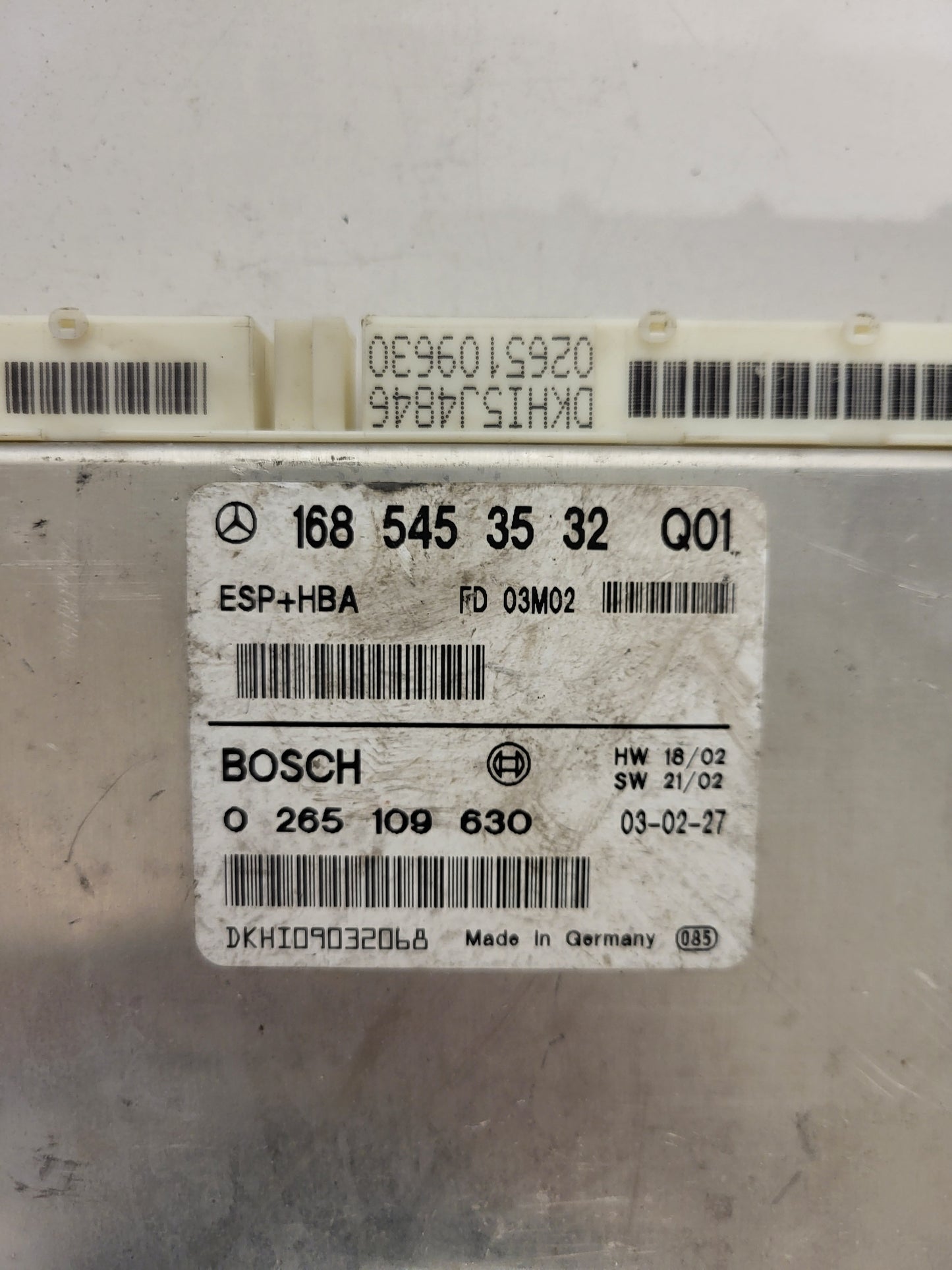 MERCEDES-BENZ A CLASS W168 ESP ECU / 1685453532 / 0265109630 / BOSCH ESP+HBA