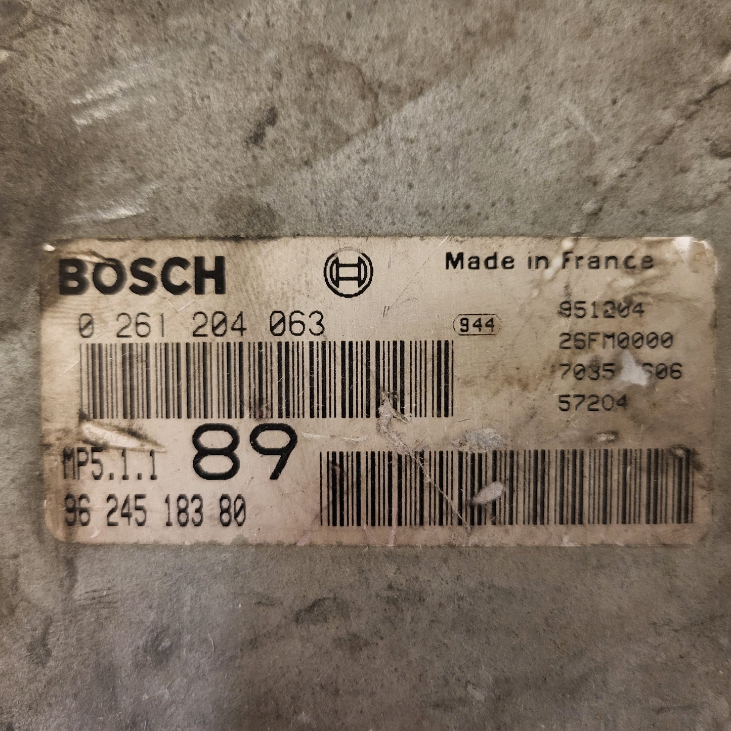 Peugeot CITROEN ECU / 0261204063 / 9624518380 / MP5.1.1 / BOSCH