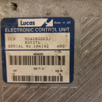 Fiat ECU / R04080003J / 80537L / 46536333 / LUCAS
