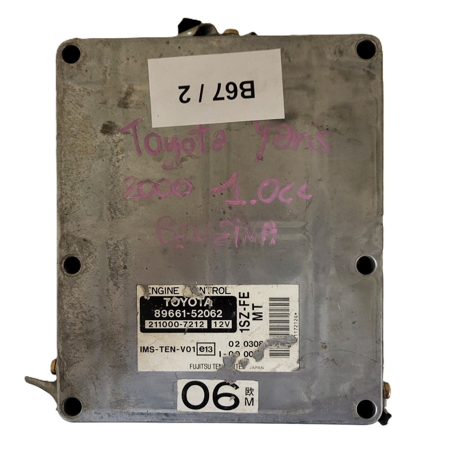 TOYOTA YARIS 1SZ-FE ECU / 89661-52062 / 211000-7212 / FUJITSU
