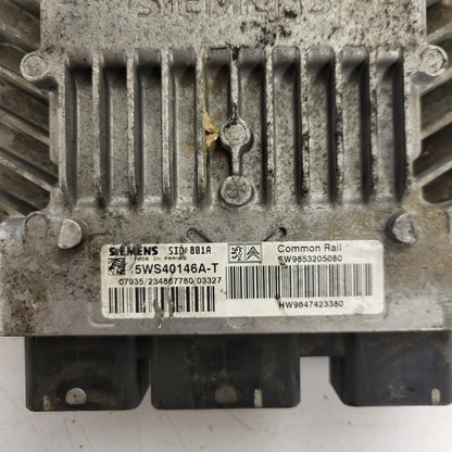 CITROEN BERLINGO PARTENER ECU / 5WS40146A-T / SID801A / SW9653205080 / HW9647423380 / SIEMENS