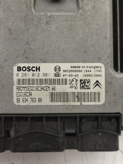 PEUGEOT CITROEN ECU / 0281012981 / 9663476380 / EDC16C34 / 9653958980 - B67-14 - 2