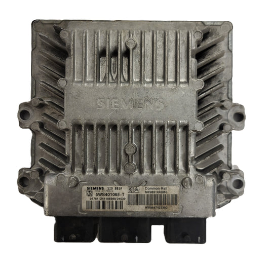 CITROEN PEUGEOT ECU / 5WS40106E-T / SID801A / SW9651942980 / HW9647423380 / SIEMENS