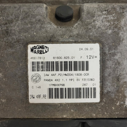 FIAT PANDA 1.1 ECU / 46817813 / IAW 4AF.P2 / 61600.625.01 / HW204 / MAGNETI MARELLI