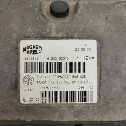 FIAT PANDA 1.1 ECU / 46817813 / IAW 4AF.P2 / 61600.625.01 / HW204 / MAGNETI MARELLI
