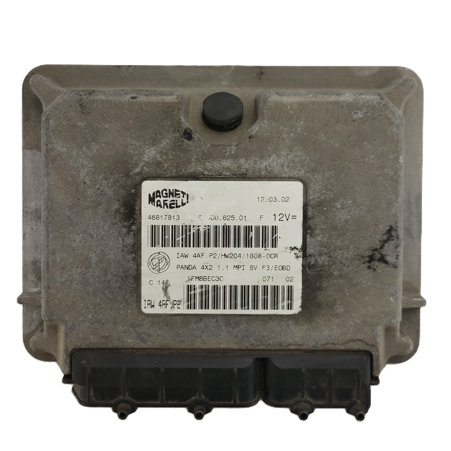 FIAT PANDA 1.1 ECU / 46817813 / IAW 4AF.P2 / 61600.625.01 / HW204 / MAGNETI MARELLI