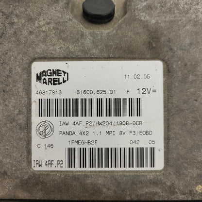 FIAT PANDA 1.1 ECU / 46817813 / IAW 4AF.P2 / 61600.625.01 / HW204 / MAGNETI MARELLI