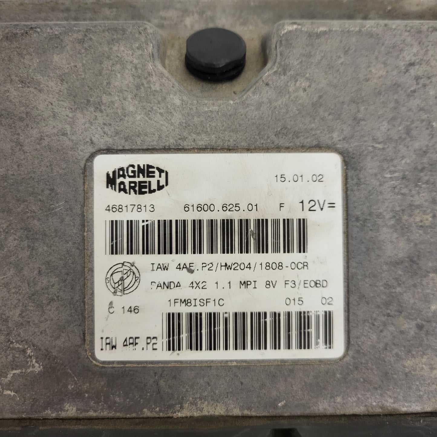 FIAT PANDA 1.1 ECU / 46817813 / IAW 4AF.P2 / 61600.625.01 / HW204 / MAGNETI MARELLI