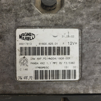 FIAT PANDA 1.1 ECU / 46817813 / IAW 4AF.P2 / 61600.625.01 / HW204 / MAGNETI MARELLI