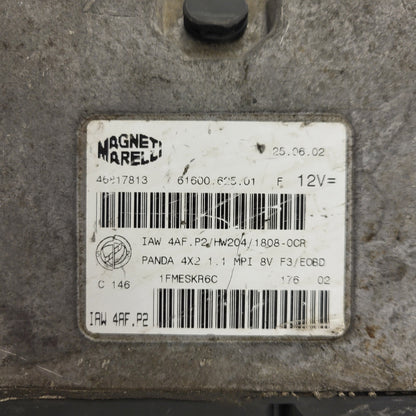 FIAT PANDA 1.1 ECU / 46817813 / IAW 4AF.P2 / 61600.625.01 / HW204 / MAGNETI MARELLI