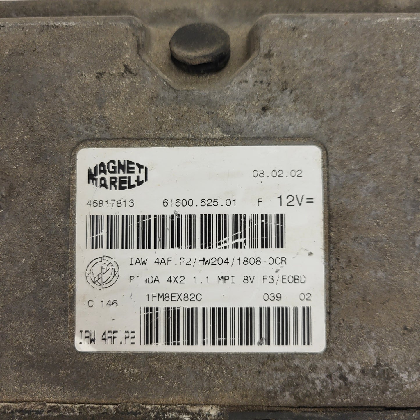FIAT PANDA 1.1 ECU / 46817813 / IAW 4AF.P2 / 61600.625.01 / HW204 / MAGNETI MARELLI