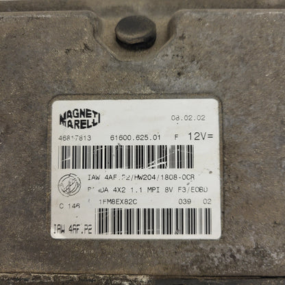 FIAT PANDA 1.1 ECU / 46817813 / IAW 4AF.P2 / 61600.625.01 / HW204 / MAGNETI MARELLI