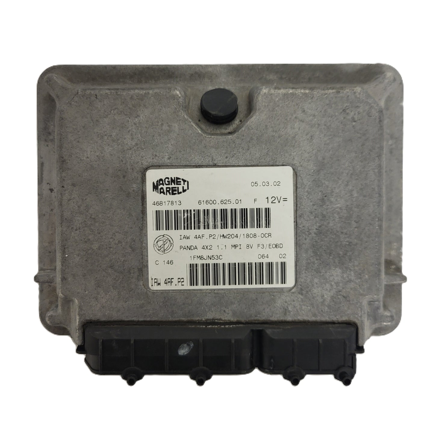 FIAT PANDA 1.1 ECU / 46817813 / IAW 4AF.P2 / 61600.625.01 / HW204 / MAGNETI MARELLI