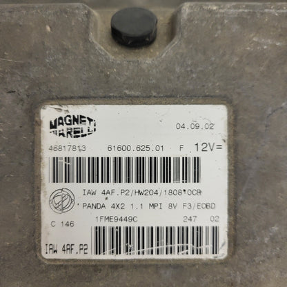 FIAT PANDA 1.1 ECU / 46817813 / IAW 4AF.P2 / 61600.625.01 / HW204 / MAGNETI MARELLI