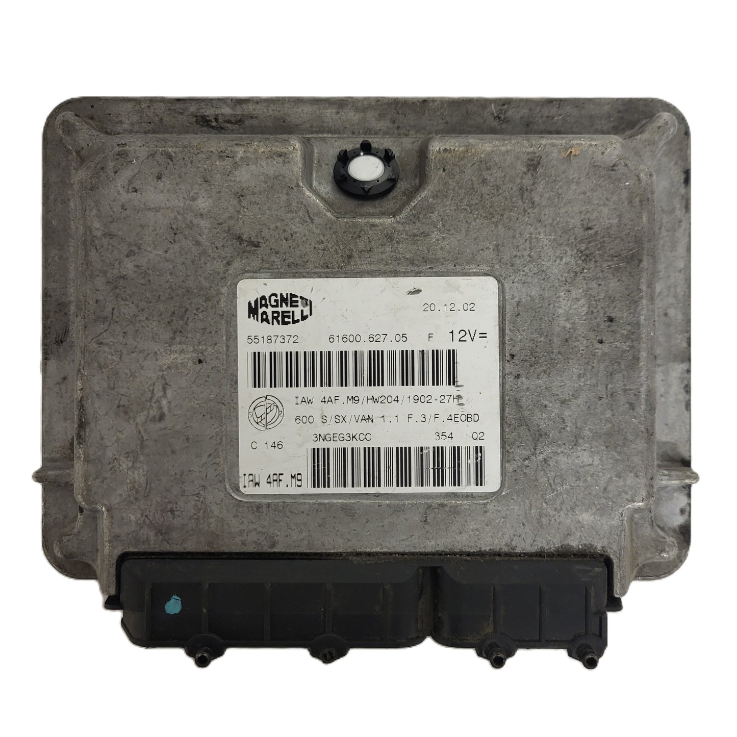 Fiat Seicento 600 ECU / 55187372 / IAW 4AF.M9 / 61600.627.05 / HW204 / MAGNETI MARELLI
