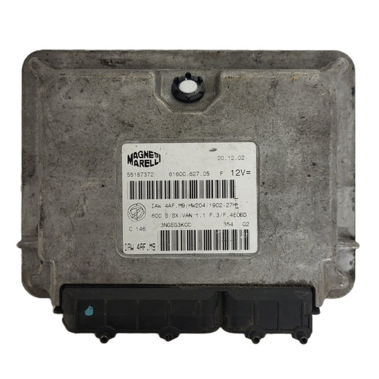 Fiat Seicento 600 ECU / 55187372 / IAW 4AF.M9 / 61600.627.05 / HW204 / MAGNETI MARELLI