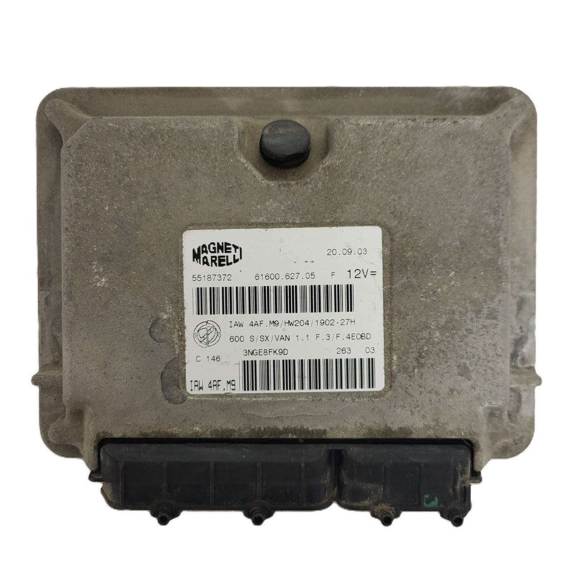 Fiat Seicento 600 ECU / 55187372 / IAW 4AF.M9 / 61600.627.05 / HW204 / MAGNETI - B69-16 - 1