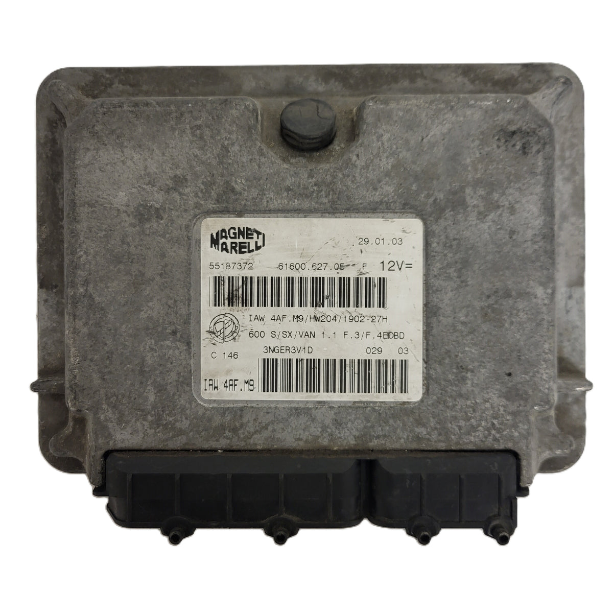 Fiat Seicento 600 ECU / 55187372 / IAW 4AF.M9 / 61600.627.05 / HW204 / MAGNETI - B69-18 - 1