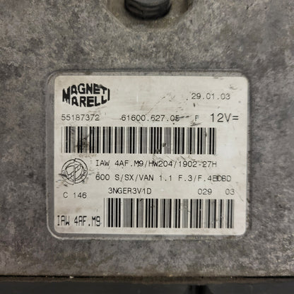Fiat Seicento 600 ECU / 55187372 / IAW 4AF.M9 / 61600.627.05 / HW204 / MAGNETI MARELLI