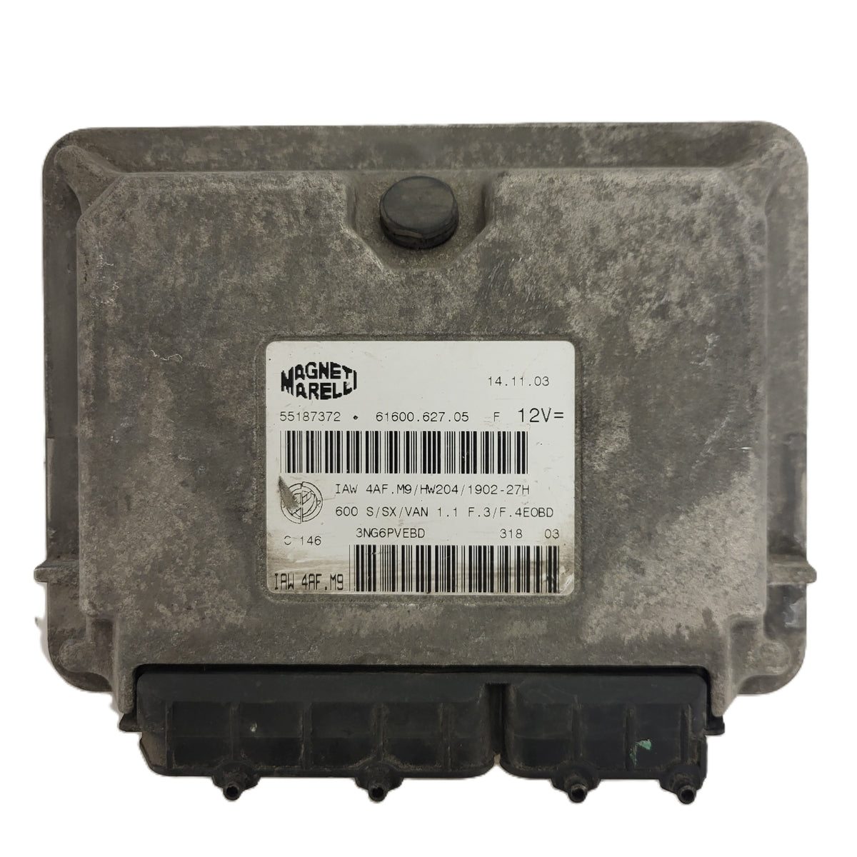Fiat Seicento 600 ECU / 55187372 / IAW 4AF.M9 / 61600.627.05 / HW204 / MAGNETI - B69-19 - 1