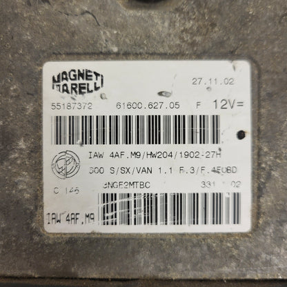 Fiat Seicento 600 ECU / 55187372 / IAW 4AF.M9 / 61600.627.05 / HW204 / MAGNETI MARELLI