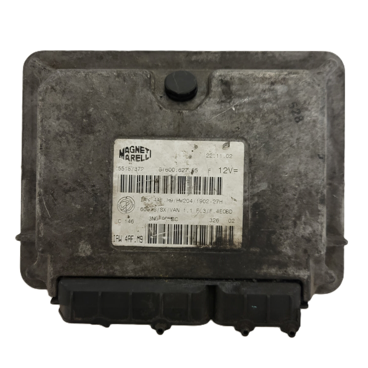 Fiat Seicento 600 ECU / 55187372 / IAW 4AF.M9 / 61600.627.05 / HW204 / MAGNETI - B69-21 - 1