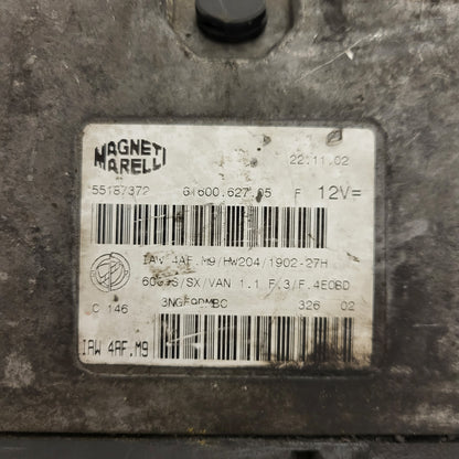 Fiat Seicento 600 ECU / 55187372 / IAW 4AF.M9 / 61600.627.05 / HW204 / MAGNETI MARELLI