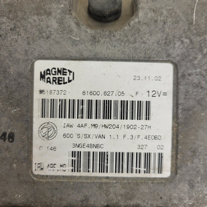Fiat Seicento 600 ECU / 55187372 / IAW 4AF.M9 / 61600.627.05 / HW204 / MAGNETI MARELLI