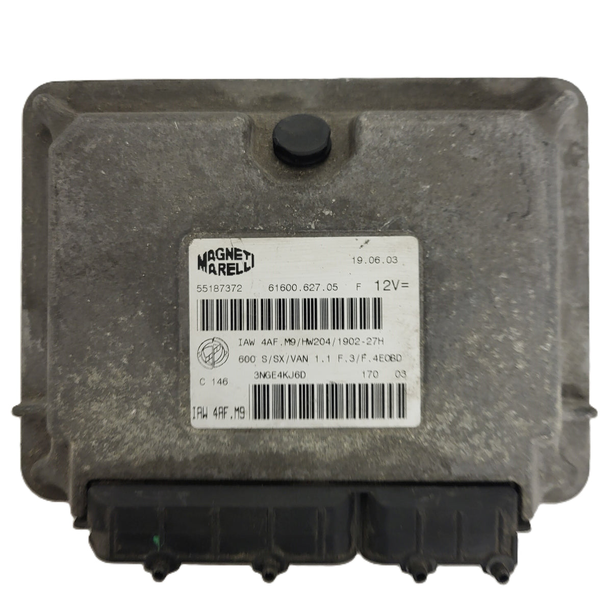 Fiat Seicento 600 ECU / 55187372 / IAW 4AF.M9 / 61600.627.05 / HW204 / MAGNETI - B69-23 - 1