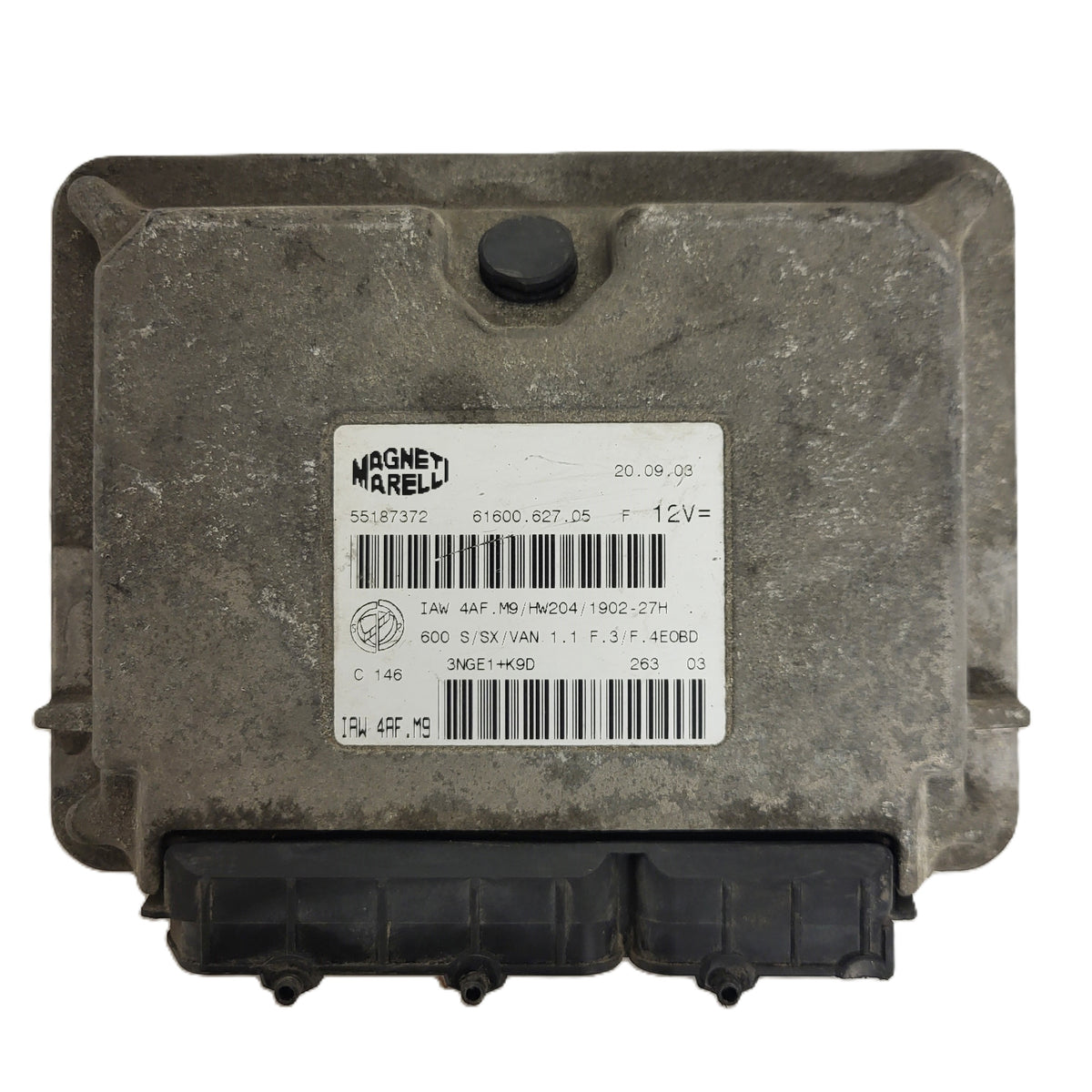 Fiat Seicento 600 ECU / 55187372 / IAW 4AF.M9 / 61600.627.05 / HW204 / MAGNETI - B69-24 - 1
