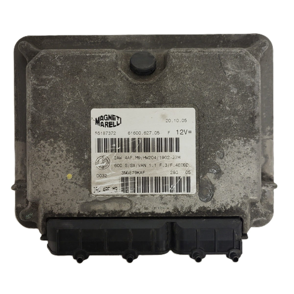 Fiat Seicento 600 ECU / 55187372 / IAW 4AF.M9 / 61600.627.05 / HW204 / MAGNETI - B70-04 - 1